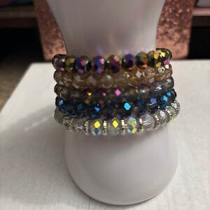 Handmade Beaded Bracelet Stack 0257